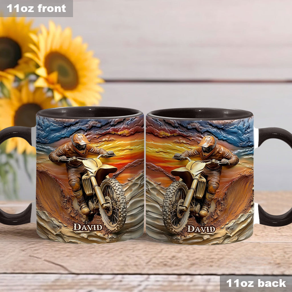 Né pour rouler - Mug personnalisé à motif motocross