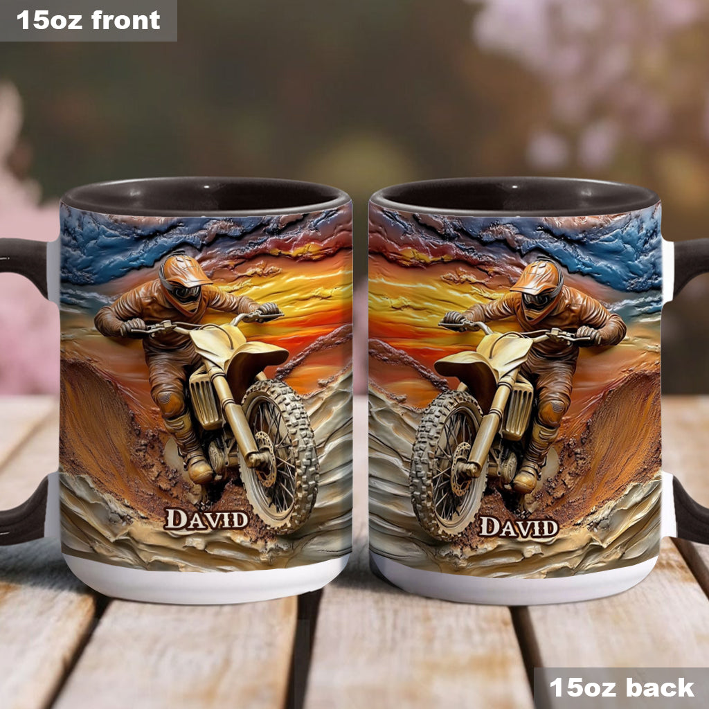Né pour rouler - Mug personnalisé à motif motocross