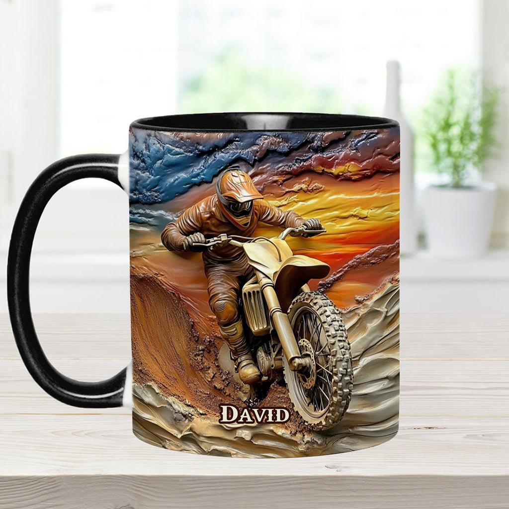 Né pour rouler - Mug personnalisé à motif motocross