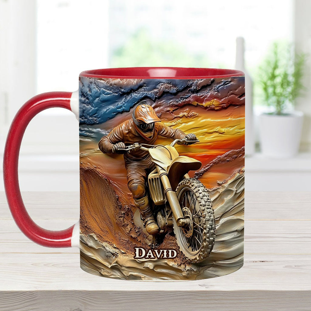 Né pour rouler - Mug personnalisé à motif motocross