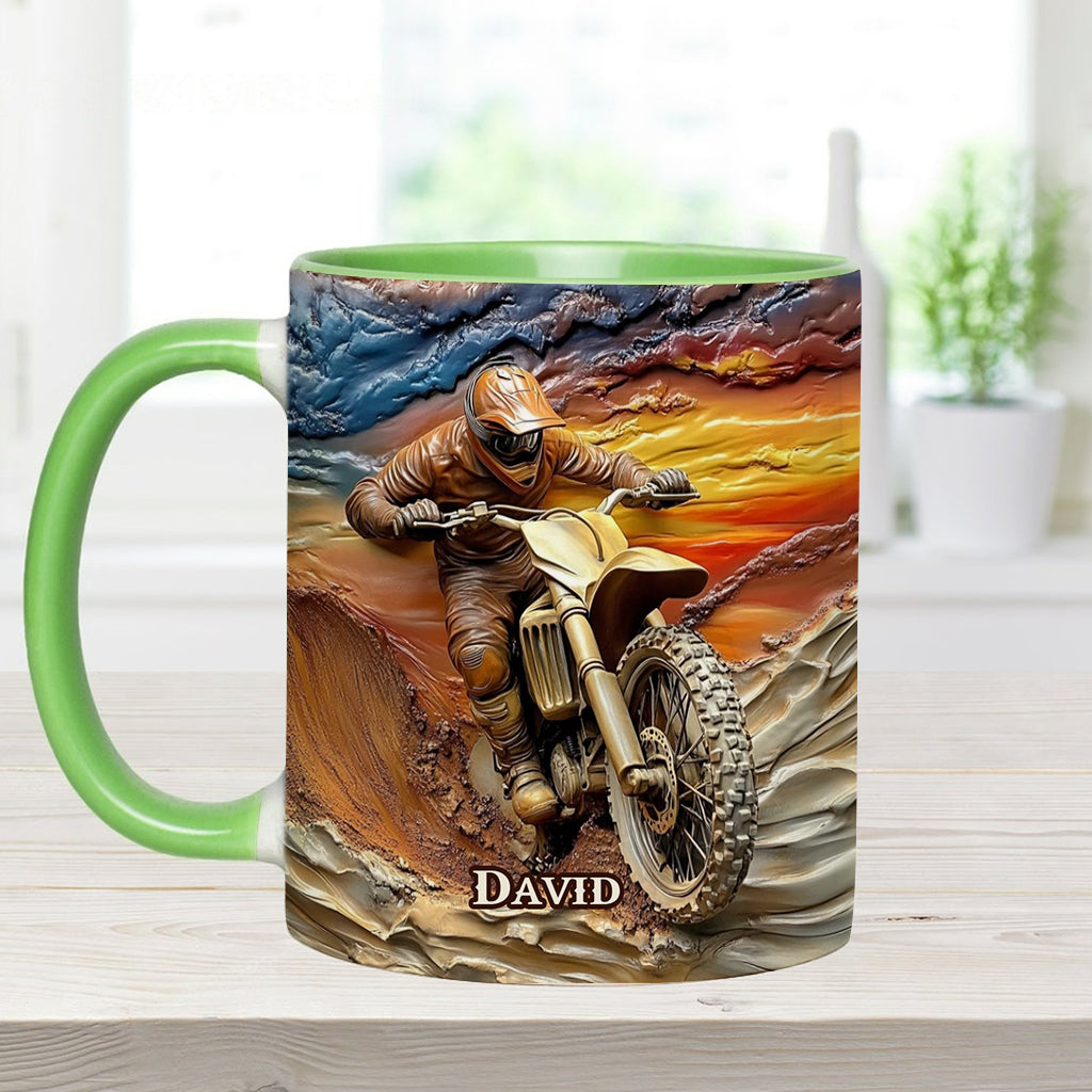 Né pour rouler - Mug personnalisé à motif motocross