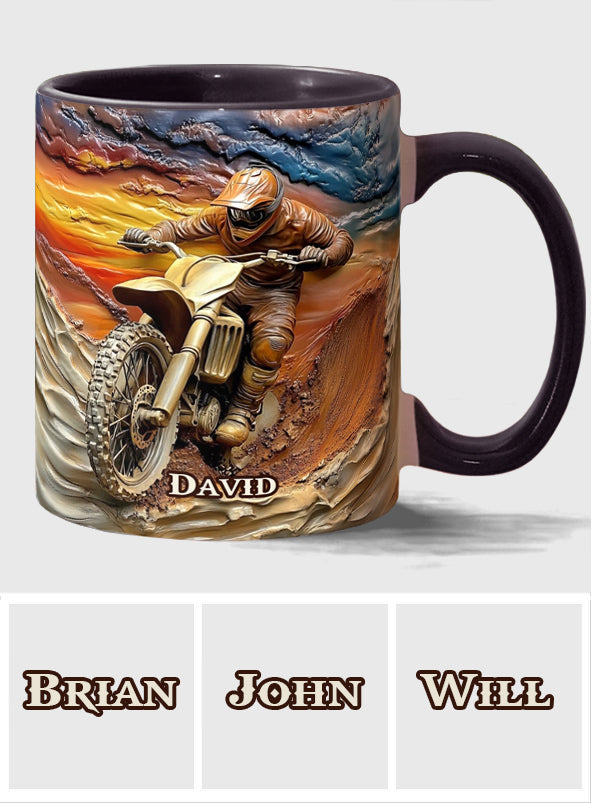 Né pour rouler - Mug personnalisé à motif motocross