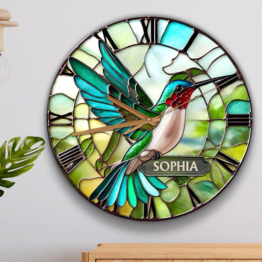 Atemberaubender Kolibri – Personalisierte Kolibri-Wanduhr