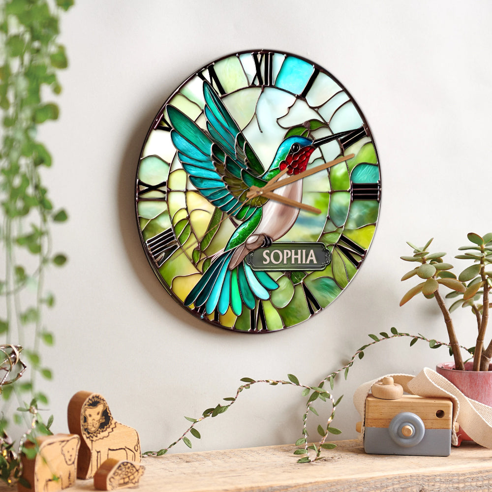Atemberaubender Kolibri – Personalisierte Kolibri-Wanduhr