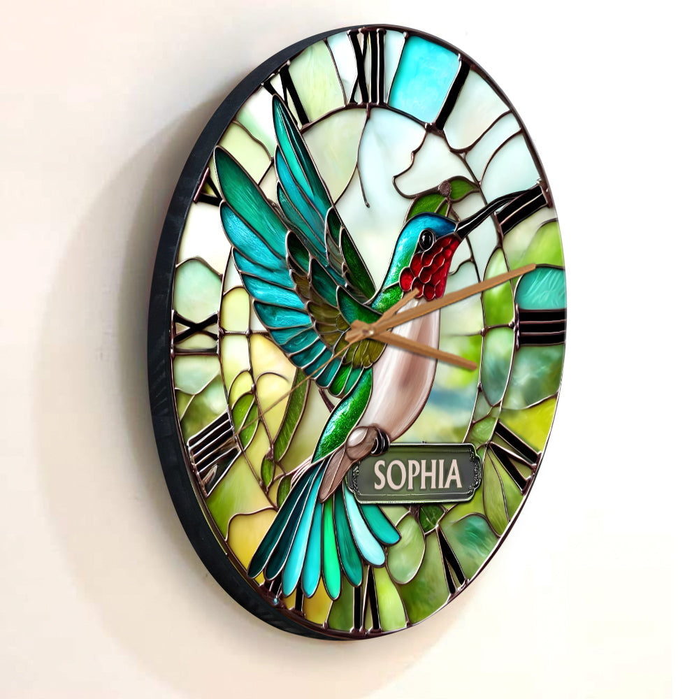 Atemberaubender Kolibri – Personalisierte Kolibri-Wanduhr