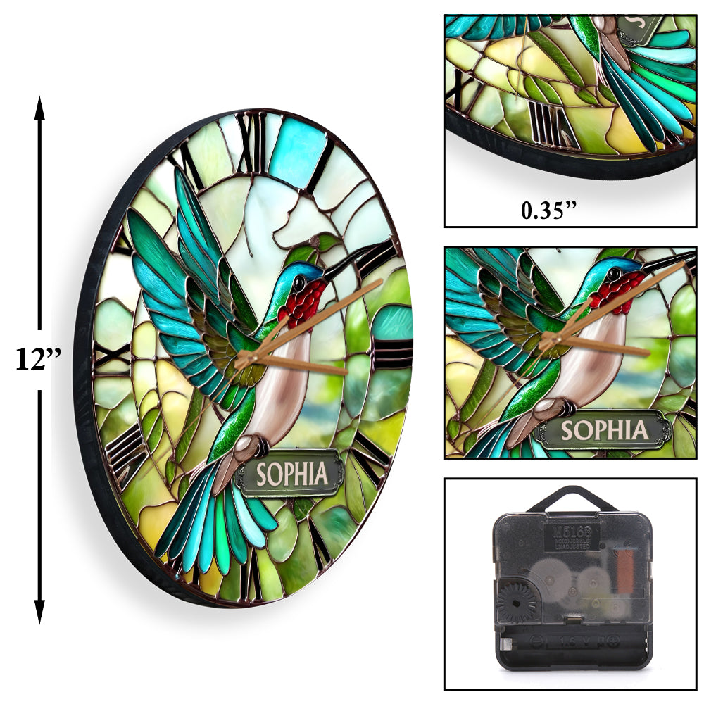 Atemberaubender Kolibri – Personalisierte Kolibri-Wanduhr