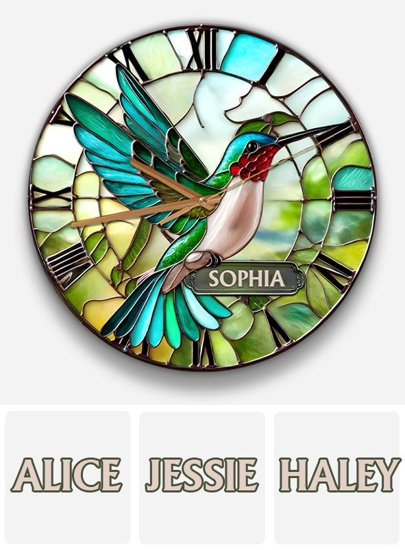 Atemberaubender Kolibri – Personalisierte Kolibri-Wanduhr