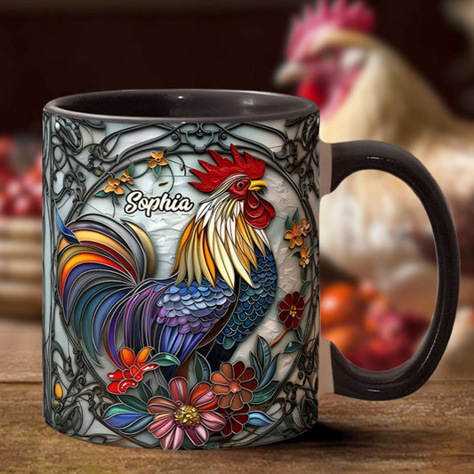 Cooler Hahn – Personalisierte Tasse mit Hühnermotiv