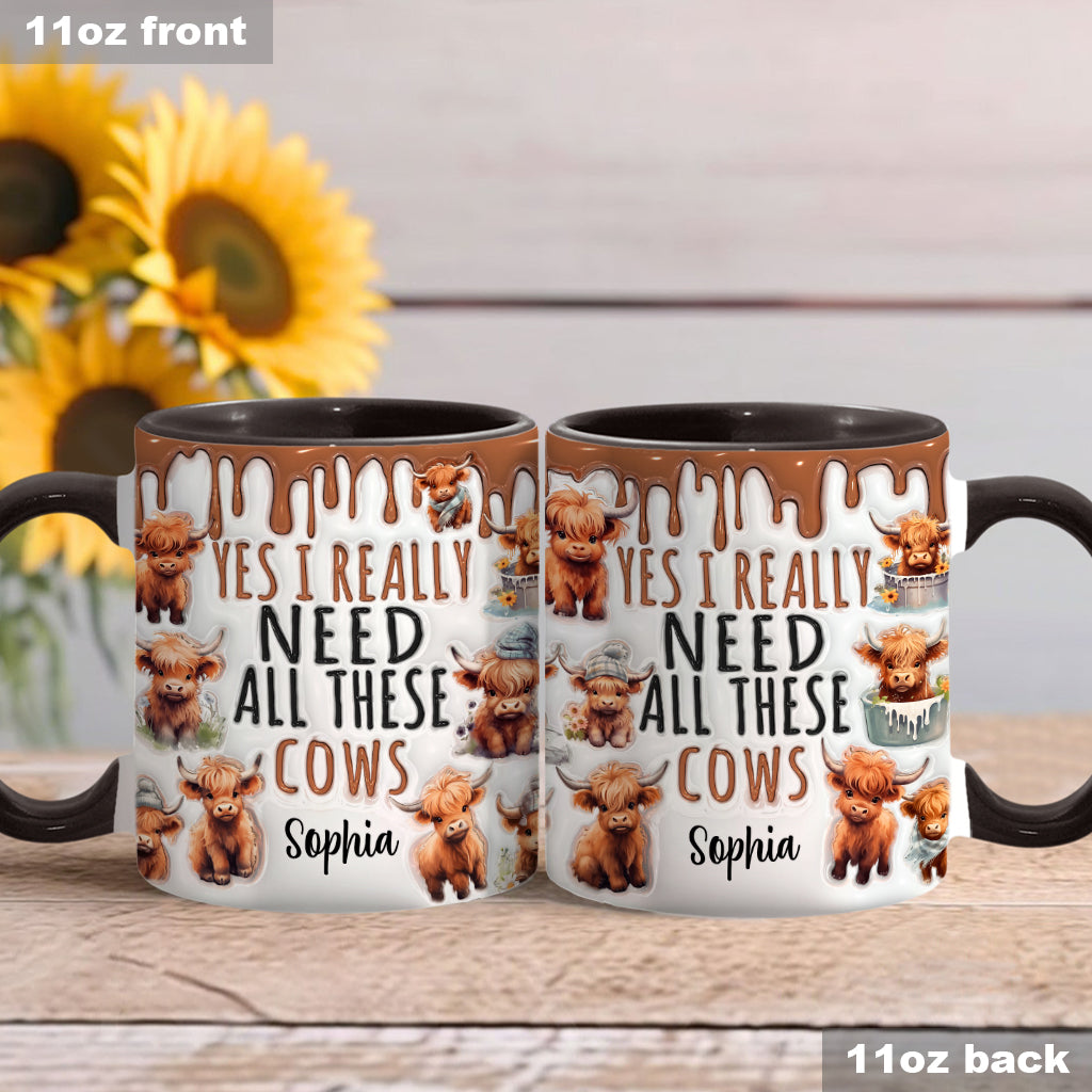 Oui, j'ai vraiment besoin de toutes ces vaches - Mug personnalisé