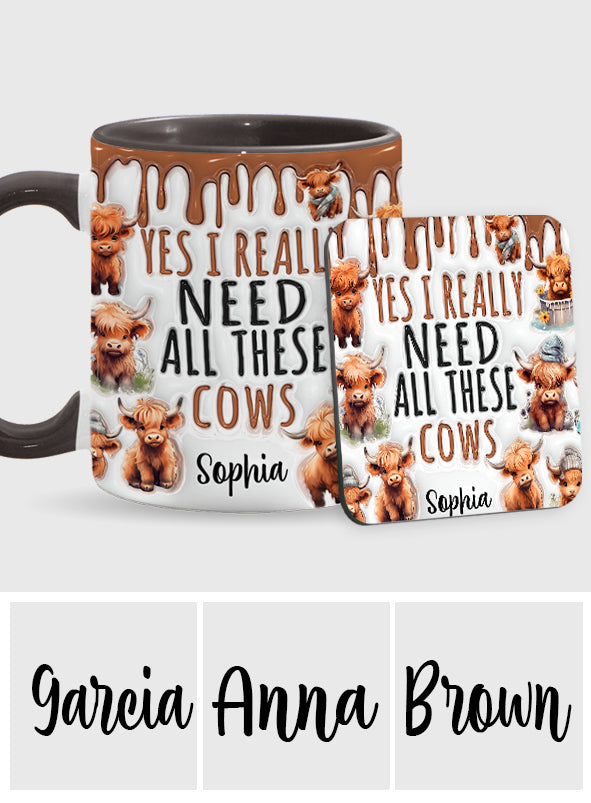 Oui, j'ai vraiment besoin de toutes ces vaches - Mug personnalisé