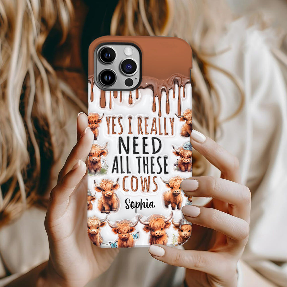 Oui, j'ai vraiment besoin de toutes ces vaches - Coque de téléphone personnalisée avec impression intégrale
