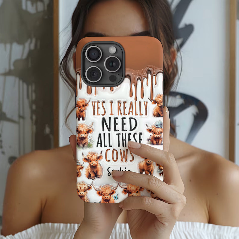 Oui, j'ai vraiment besoin de toutes ces vaches - Coque de téléphone personnalisée avec impression intégrale