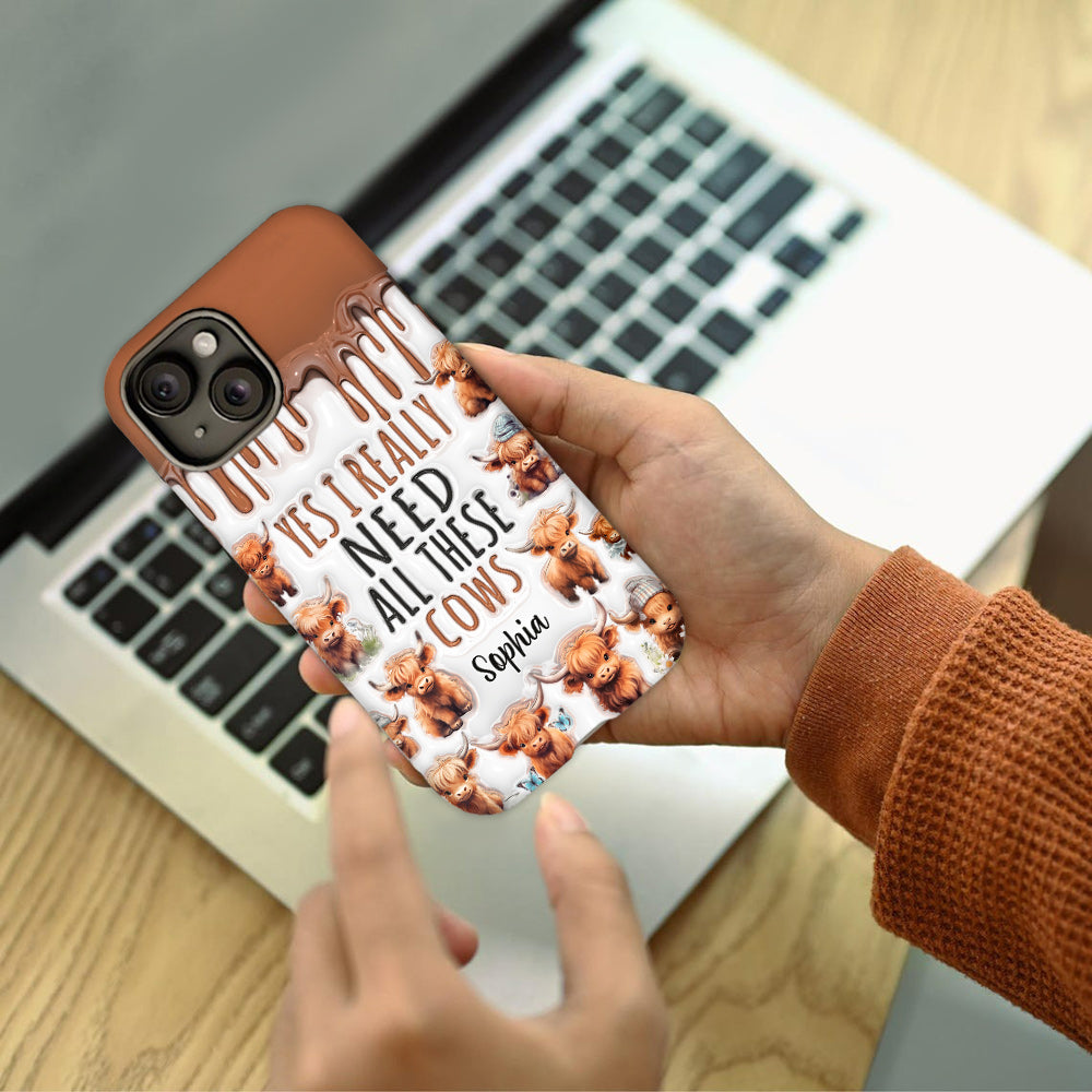 Oui, j'ai vraiment besoin de toutes ces vaches - Coque de téléphone personnalisée avec impression intégrale