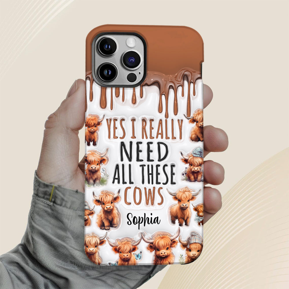 Oui, j'ai vraiment besoin de toutes ces vaches - Coque de téléphone personnalisée avec impression intégrale