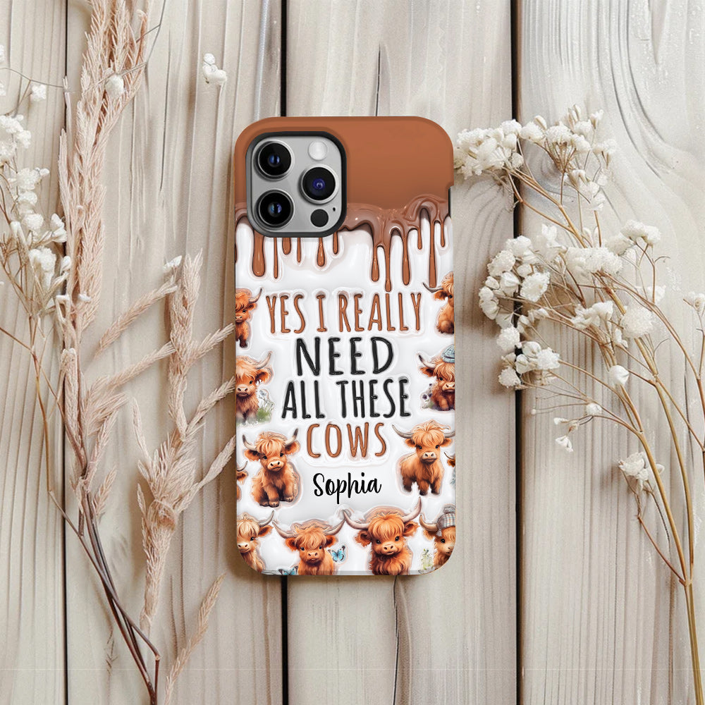 Oui, j'ai vraiment besoin de toutes ces vaches - Coque de téléphone personnalisée avec impression intégrale