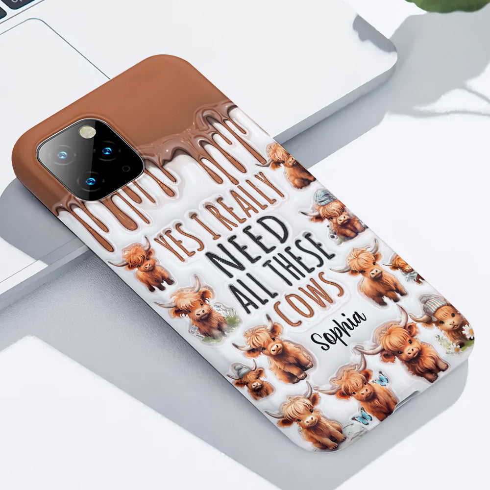 Oui, j'ai vraiment besoin de toutes ces vaches - Coque de téléphone personnalisée avec impression intégrale