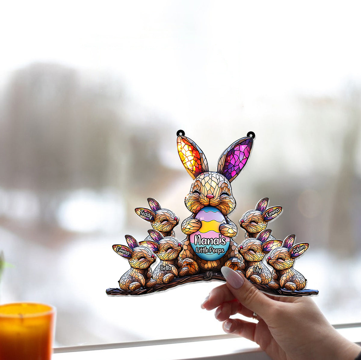Nana's Little Peeps, Easter's Day Decoration - Personalized Grandma Window Hanging Suncatcher Ornament