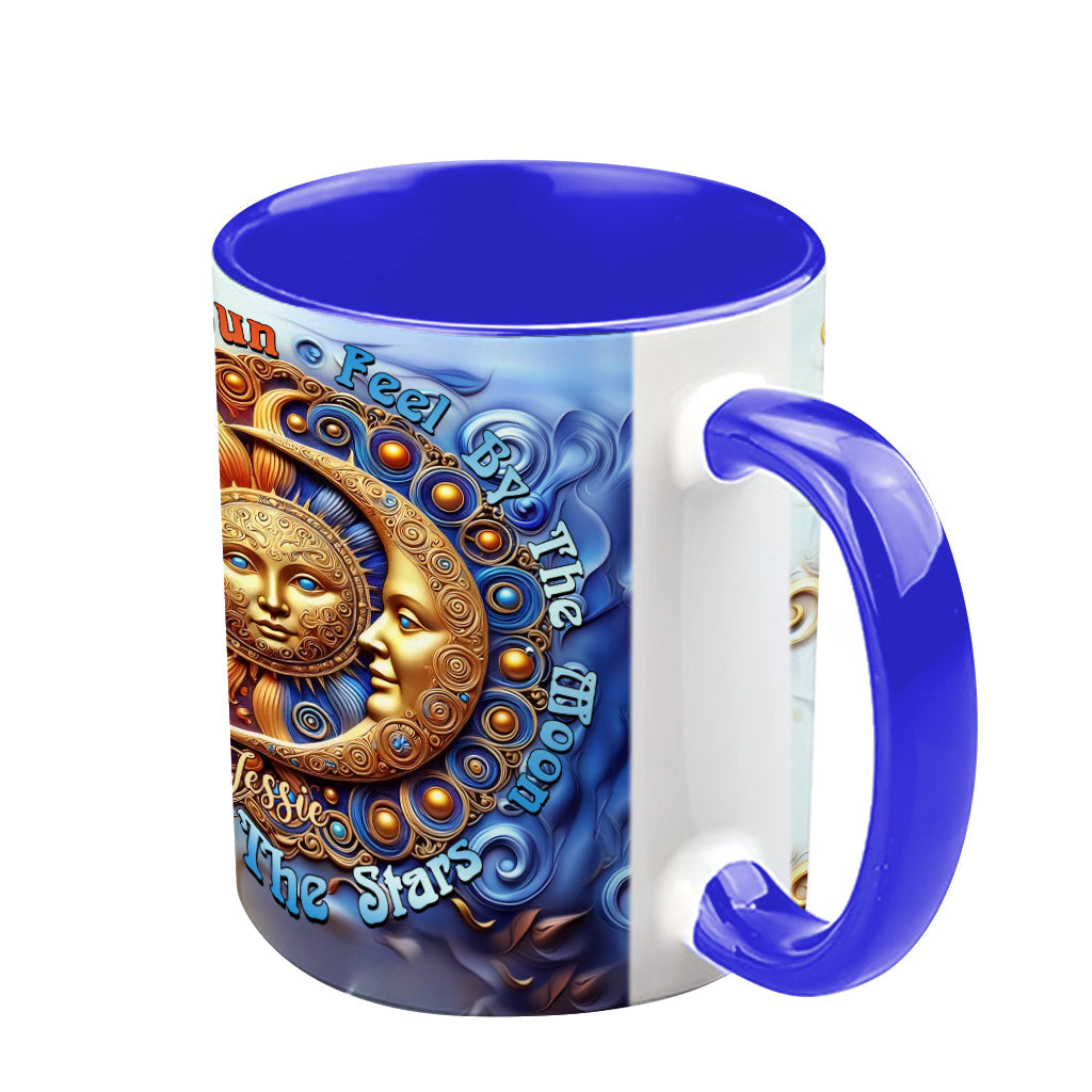 Vivre au rythme du soleil, ressentir au rythme de la lune, bouger au rythme des étoiles - Mug hippie personnalisé
