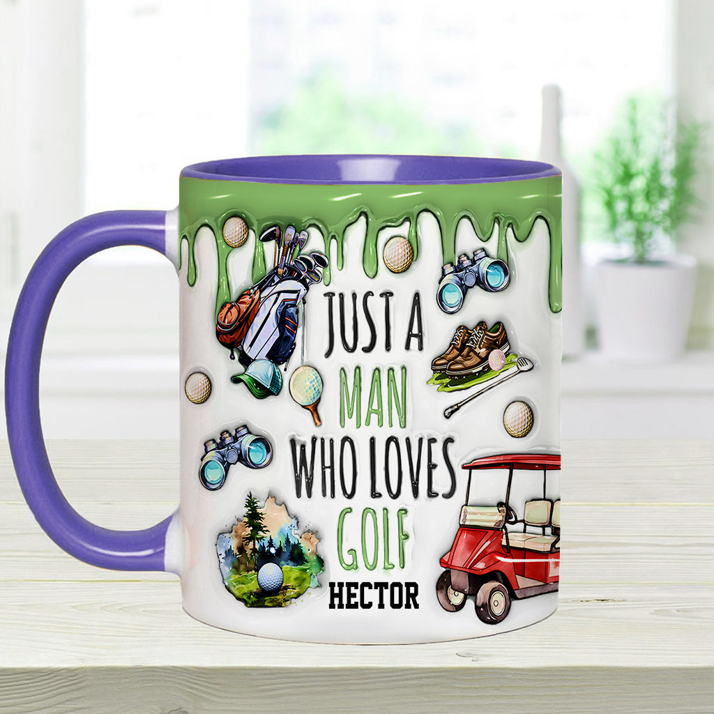 Einfach ein Mann, der Golf liebt – personalisierte Tasse mit Golfmotiv