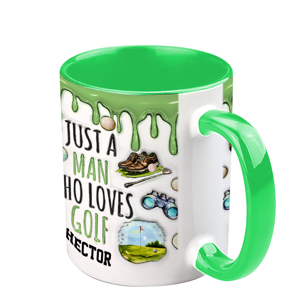 Einfach ein Mann, der Golf liebt – personalisierte Tasse mit Golfmotiv
