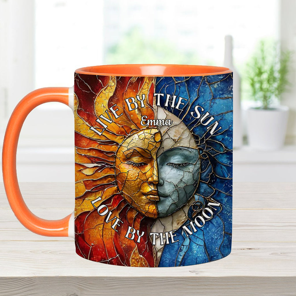 Vivre au rythme du soleil, aimer au rythme de la lune - Mug personnalisé style hippie