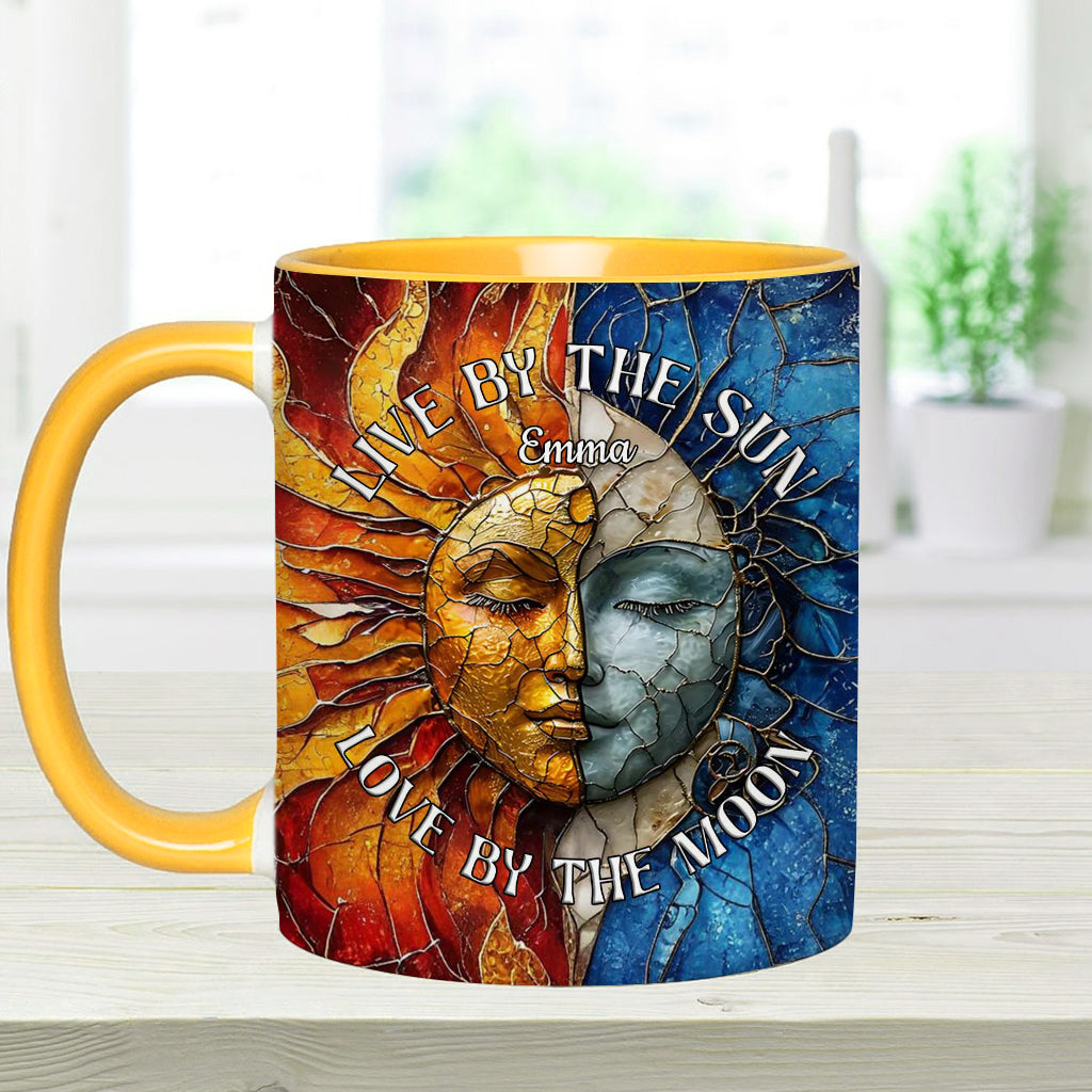 Vivre au rythme du soleil, aimer au rythme de la lune - Mug personnalisé style hippie