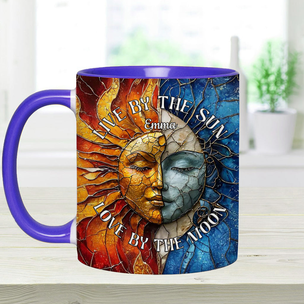 Vivre au rythme du soleil, aimer au rythme de la lune - Mug personnalisé style hippie