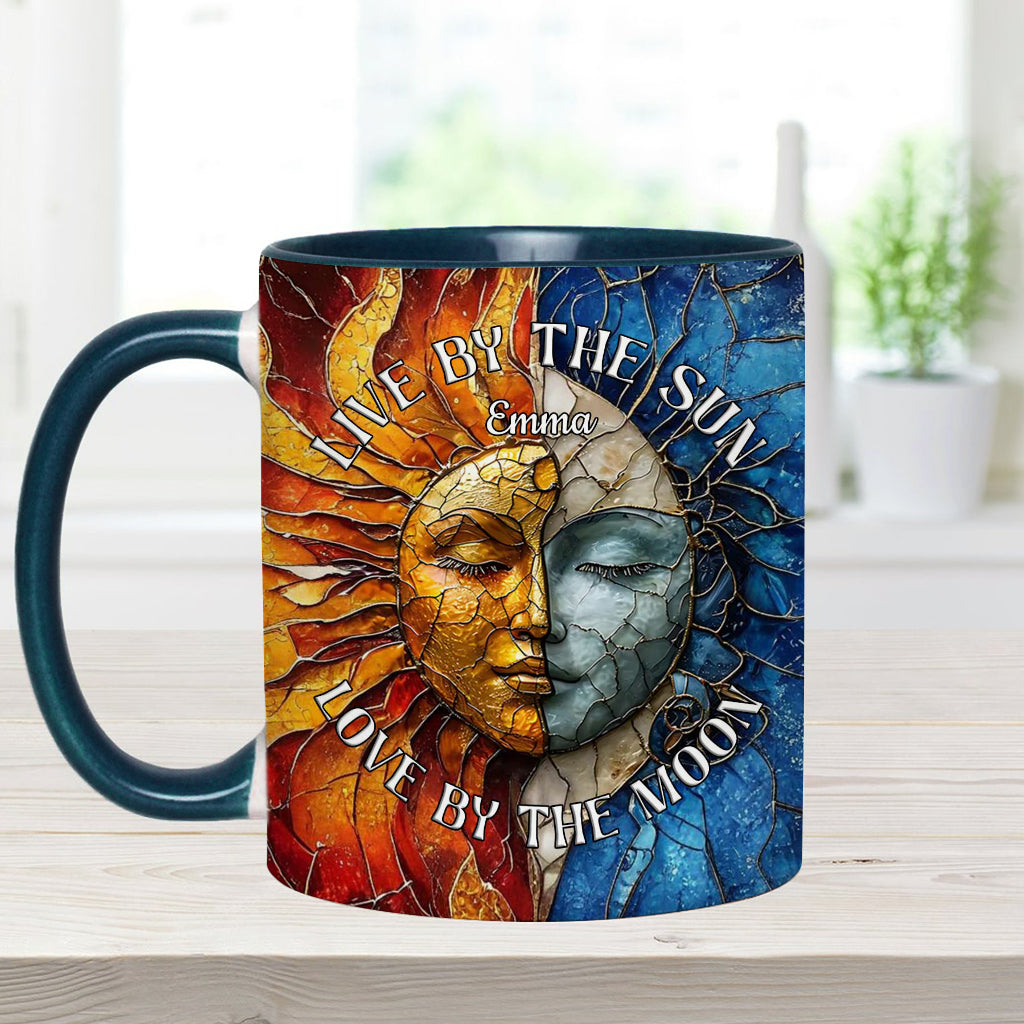 Vivre au rythme du soleil, aimer au rythme de la lune - Mug personnalisé style hippie