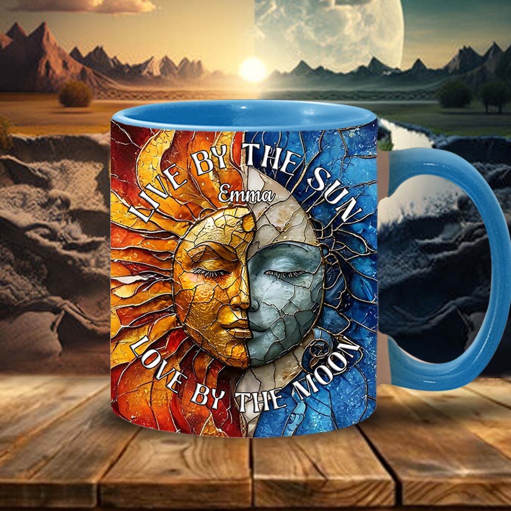 Vivre au rythme du soleil, aimer au rythme de la lune - Mug personnalisé style hippie