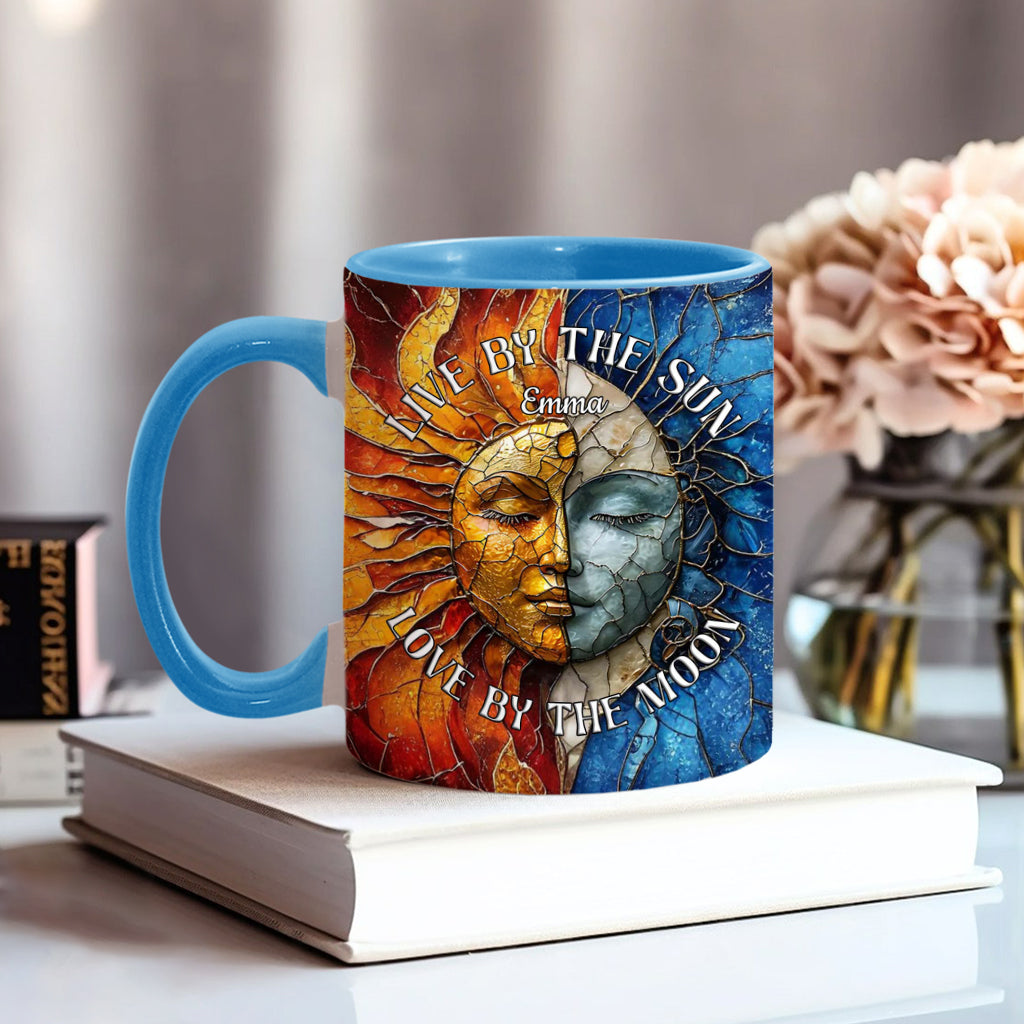 Vivre au rythme du soleil, aimer au rythme de la lune - Mug personnalisé style hippie