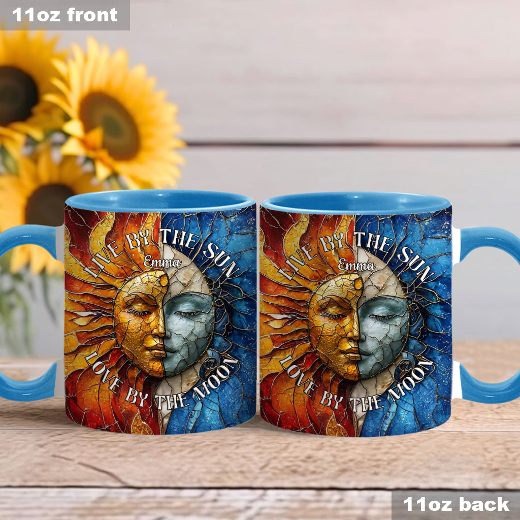Vivre au rythme du soleil, aimer au rythme de la lune - Mug personnalisé style hippie