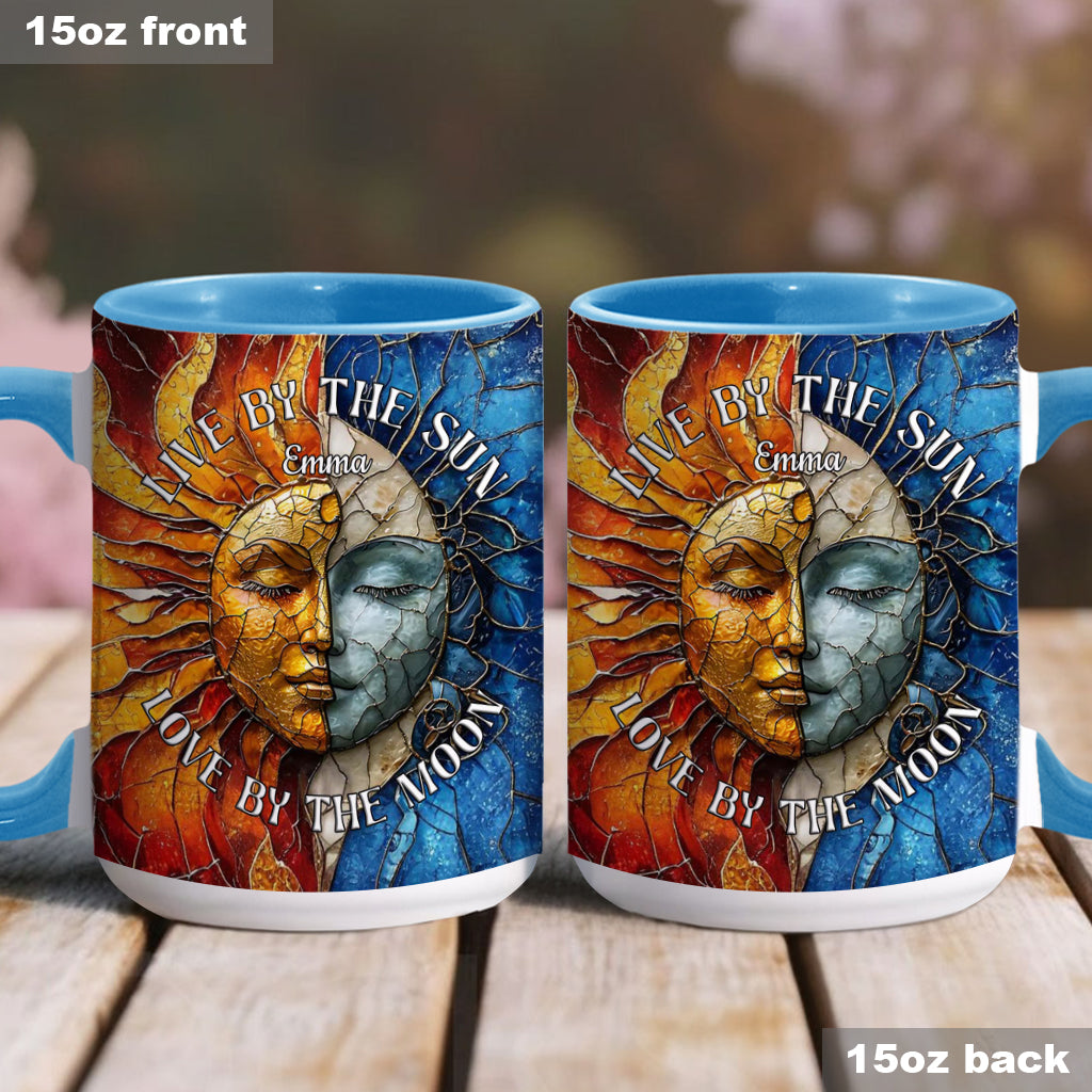 Vivre au rythme du soleil, aimer au rythme de la lune - Mug personnalisé style hippie