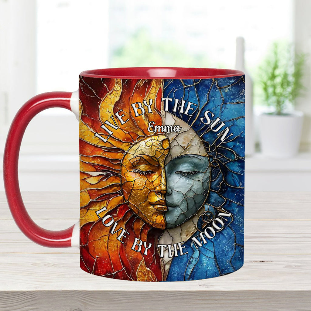Vivre au rythme du soleil, aimer au rythme de la lune - Mug personnalisé style hippie