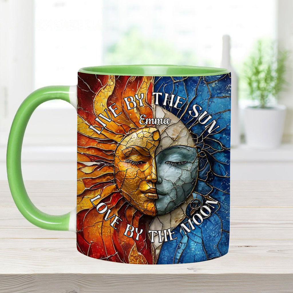 Vivre au rythme du soleil, aimer au rythme de la lune - Mug personnalisé style hippie