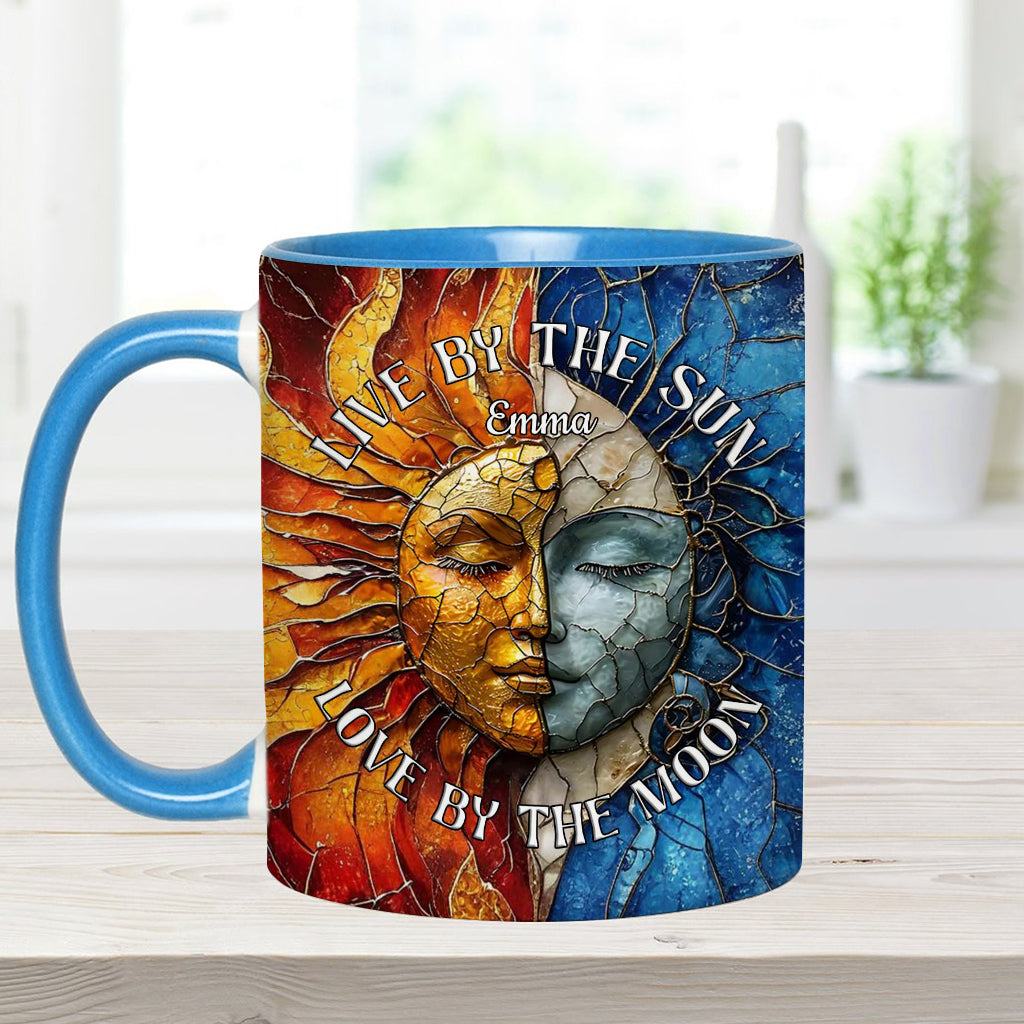 Vivre au rythme du soleil, aimer au rythme de la lune - Mug personnalisé style hippie