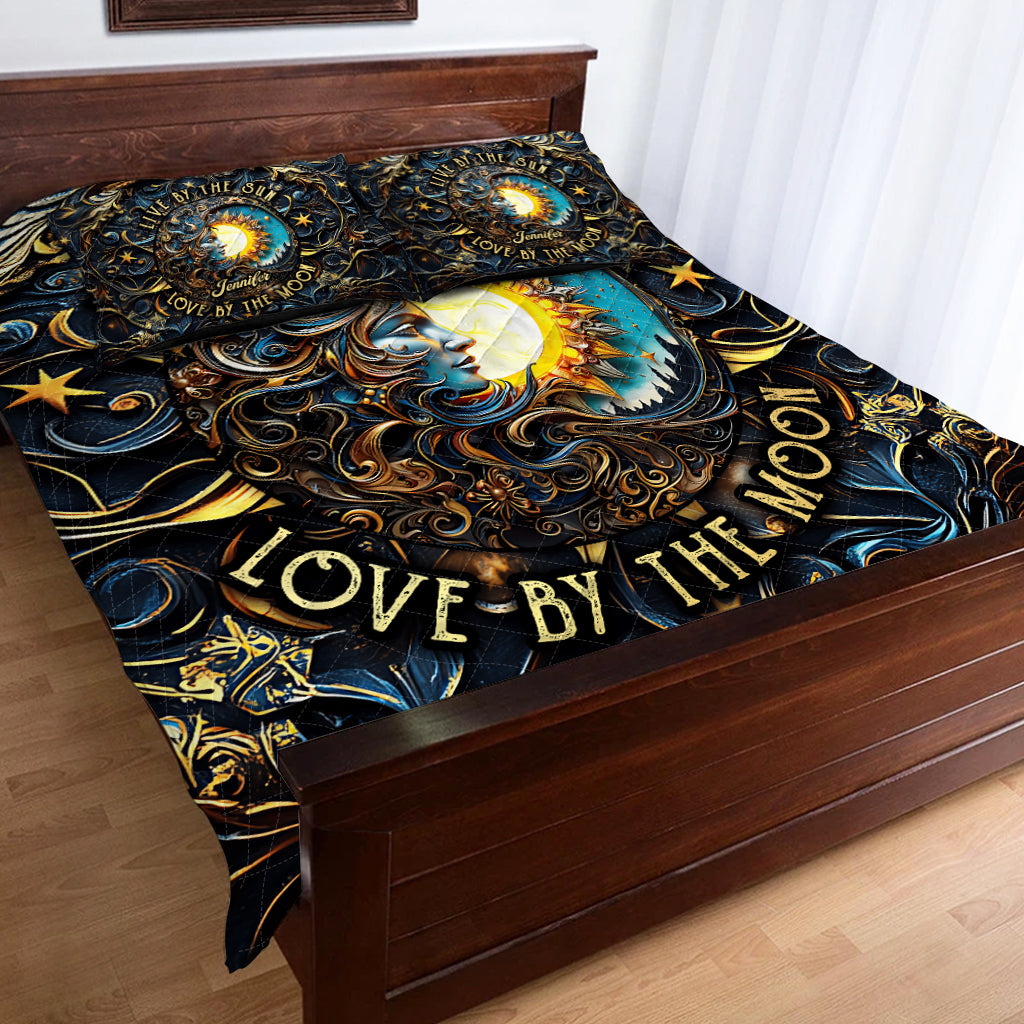 Lebe nach der Sonne, liebe nach dem Mond – Personalisiertes Hippie-Bettdecken-Set