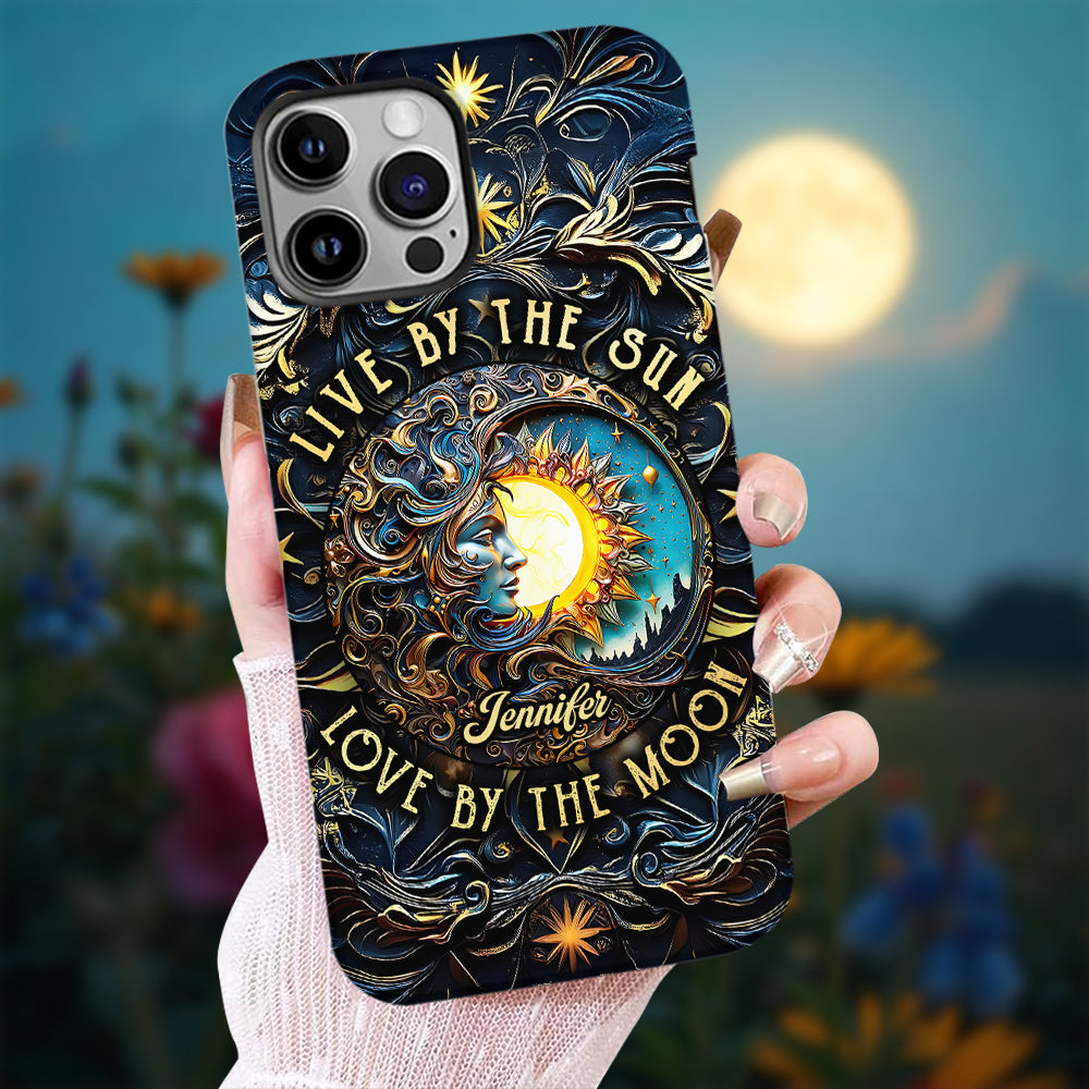 Vivre selon le soleil, aimer selon la lune - Coque de téléphone personnalisée style hippie avec imprimé intégral