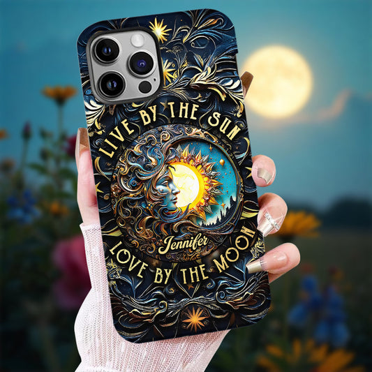 Vivre selon le soleil, aimer selon la lune - Coque de téléphone personnalisée style hippie avec imprimé intégral