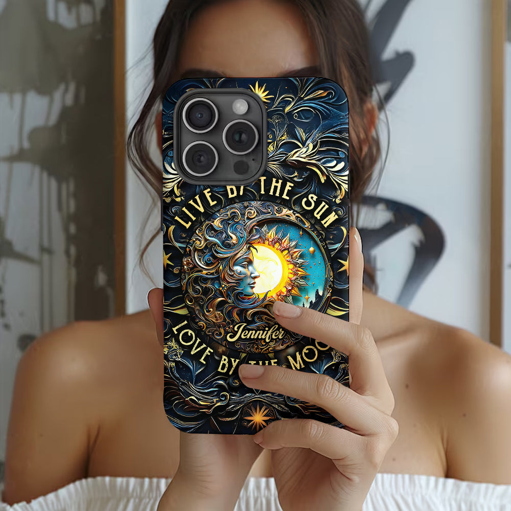 Vivre selon le soleil, aimer selon la lune - Coque de téléphone personnalisée style hippie avec imprimé intégral