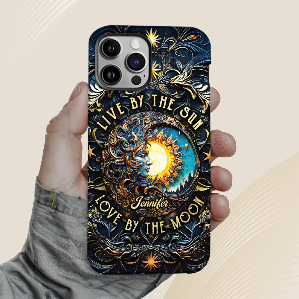 Vivre selon le soleil, aimer selon la lune - Coque de téléphone personnalisée style hippie avec imprimé intégral