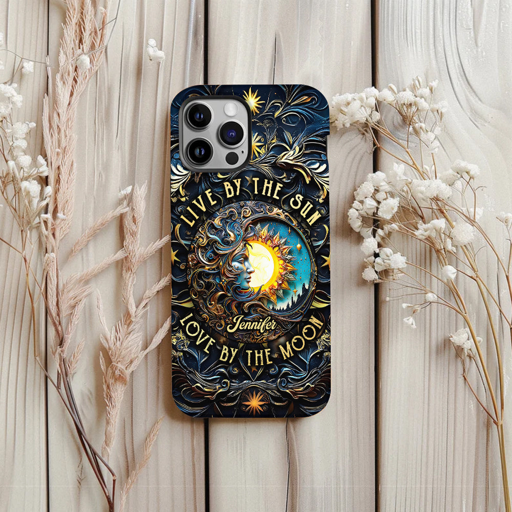 Vivre selon le soleil, aimer selon la lune - Coque de téléphone personnalisée style hippie avec imprimé intégral