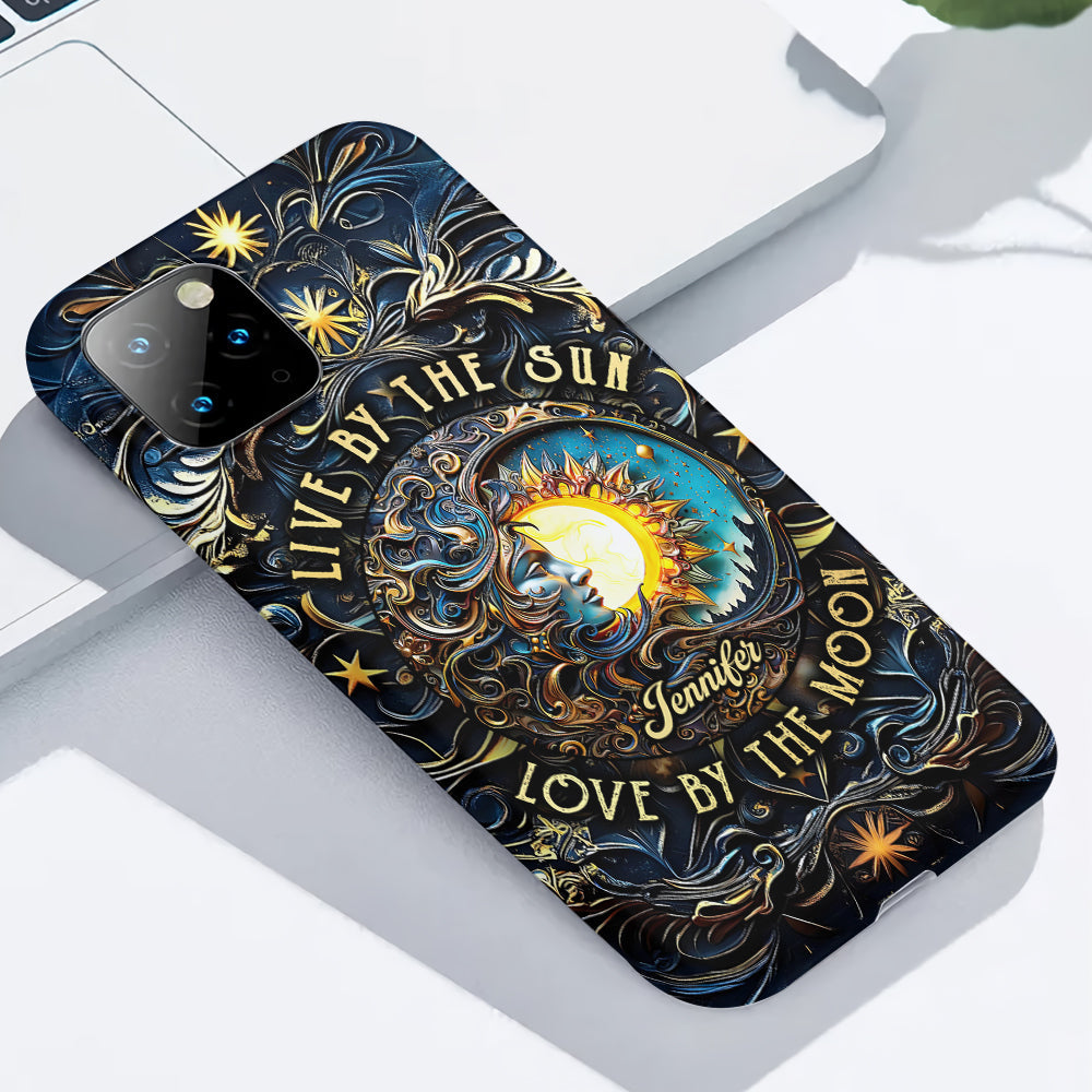 Vivre selon le soleil, aimer selon la lune - Coque de téléphone personnalisée style hippie avec imprimé intégral