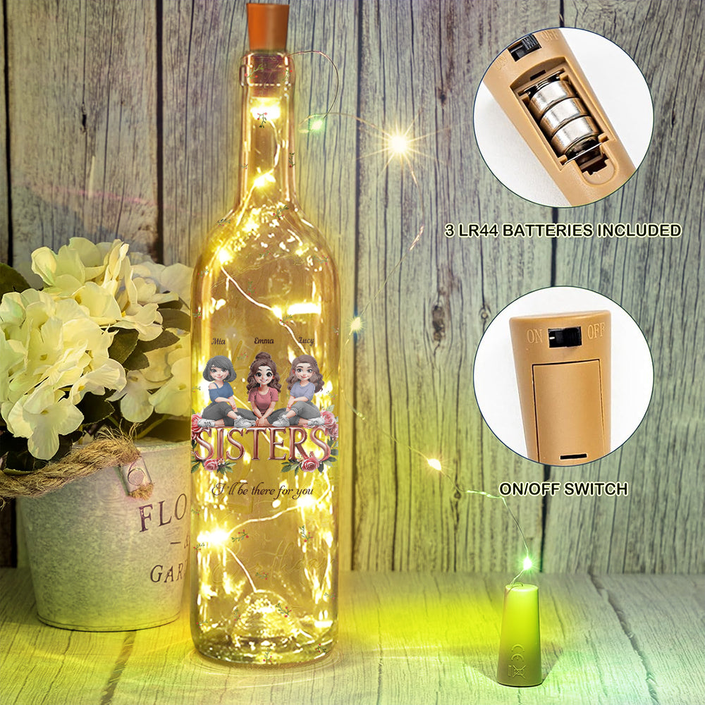 Schwestern – Personalisierte Weinflaschenlampe für beste Freundinnen