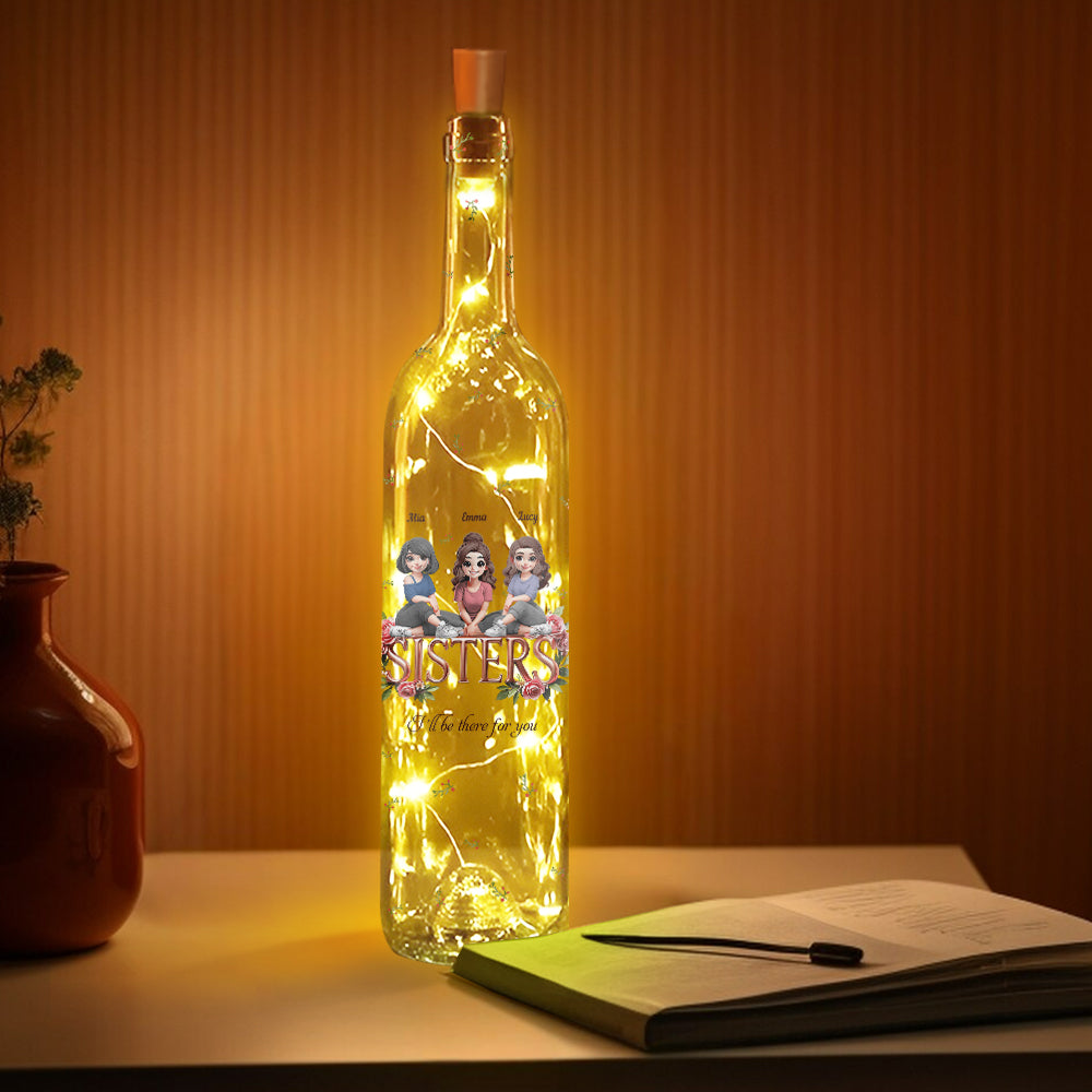 Schwestern – Personalisierte Weinflaschenlampe für beste Freundinnen