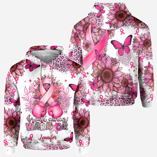 Guerrière du cancer du sein - T-shirt personnalisé de sensibilisation au cancer du sein