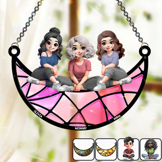 Best Mom Ever - Personalized Mother Window Hanging Suncatcher Ornament