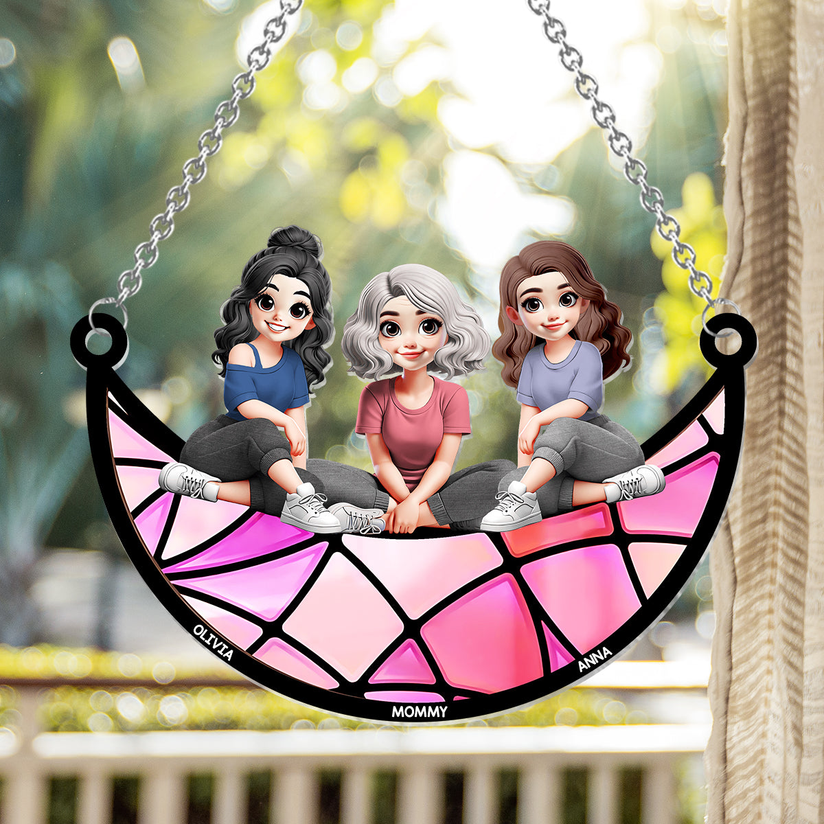 Best Mom Ever - Personalized Mother Window Hanging Suncatcher Ornament