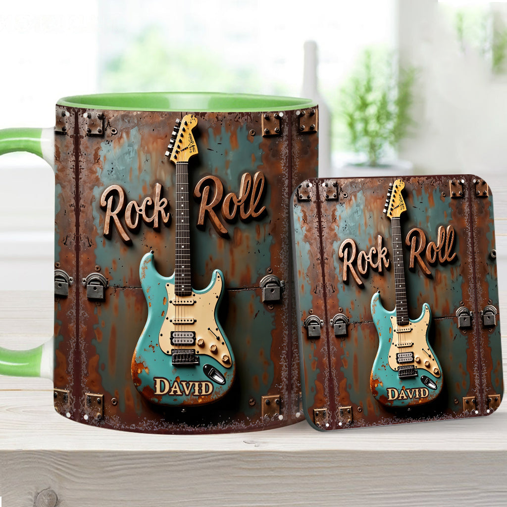 Rock & Roll – Personalisierte Tasse mit Gitarrenmotiv
