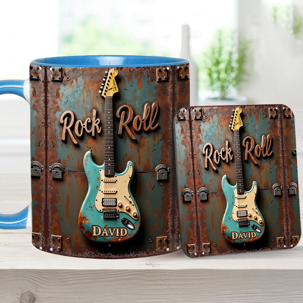 Rock & Roll – Personalisierte Tasse mit Gitarrenmotiv