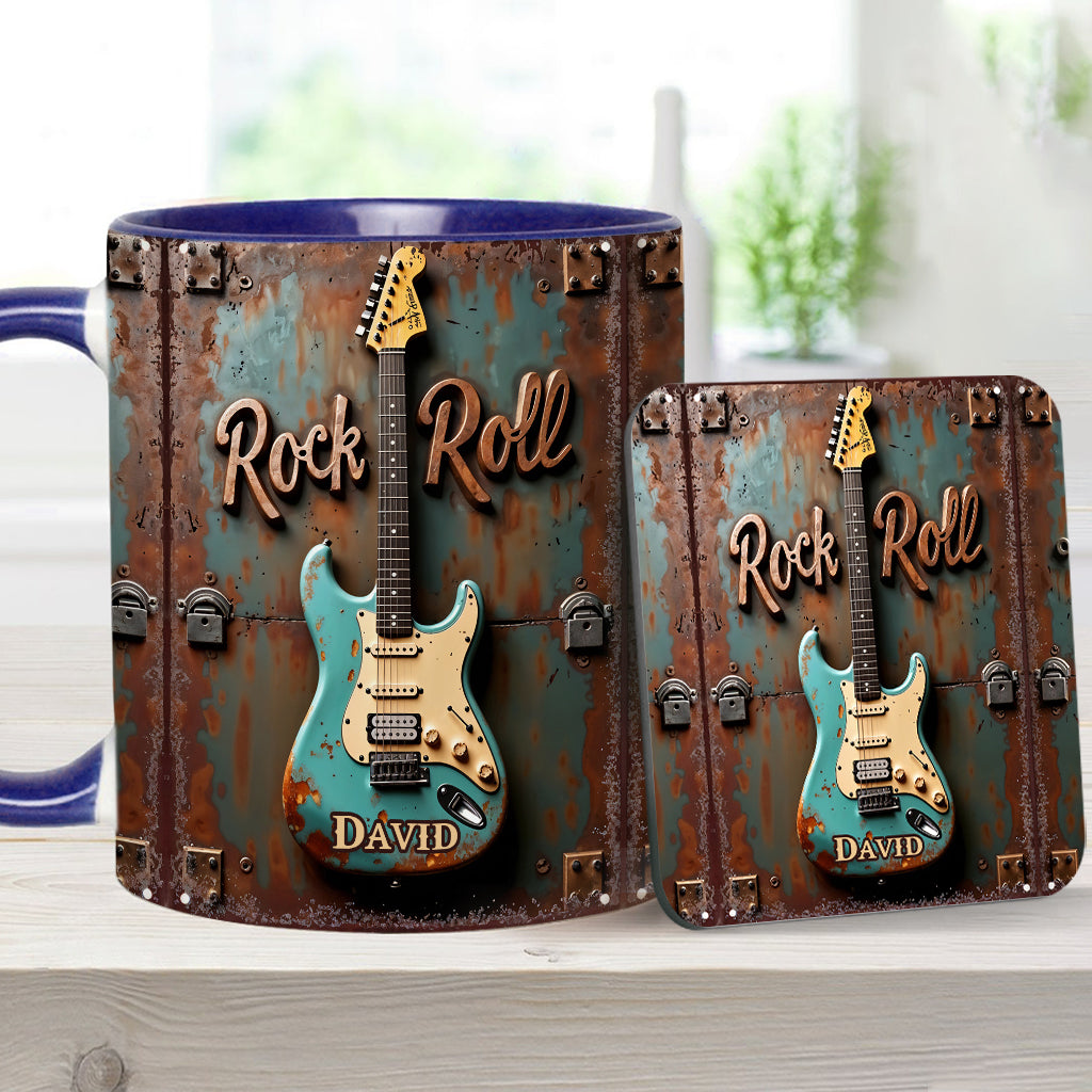 Rock & Roll – Personalisierte Tasse mit Gitarrenmotiv